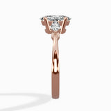 Three Stone Tapered Accent Ring Engagement Ring