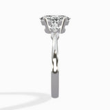 Three Stone Tapered Accent Ring Engagement Ring