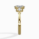 Three Stone Tapered Accent Ring Engagement Ring