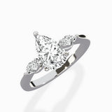 Three Stone Tapered Accent Ring Engagement Ring