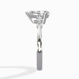 Three Stone Tapered Accent Ring Engagement Ring