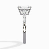 Three Stone Tapered Accent Ring Engagement Ring