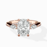Three Stone Tapered Accent Ring Engagement Ring