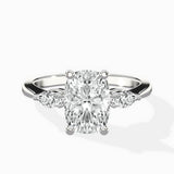 Three Stone Tapered Accent Ring Engagement Ring