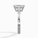 Three Stone Tapered Accent Ring Engagement Ring