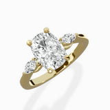 Three Stone Tapered Accent Ring Engagement Ring