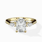 Three Stone Tapered Accent Ring Engagement Ring