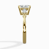 Three Stone Tapered Accent Ring Engagement Ring