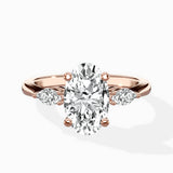 Three Stone Tapered Accent Ring Engagement Ring