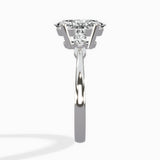 Three Stone Tapered Accent Ring Engagement Ring