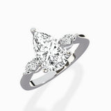 Three Stone Tapered Accent Ring Engagement Ring