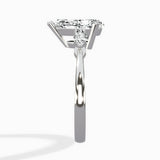 Three Stone Tapered Accent Ring Engagement Ring
