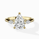 Three Stone Tapered Accent Ring Engagement Ring