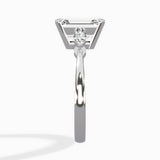 Three Stone Tapered Accent Ring Engagement Ring