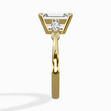 Three Stone Tapered Accent Ring Engagement Ring