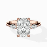Three Stone Tapered Accent Ring Engagement Ring