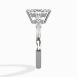 Three Stone Tapered Accent Ring Engagement Ring