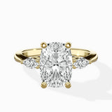 Three Stone Tapered Accent Ring Engagement Ring
