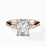 Three Stone Tapered Accent Ring Engagement Ring