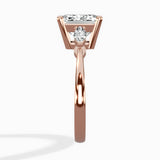 Three Stone Tapered Accent Ring Engagement Ring