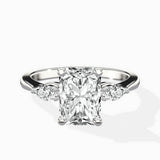 Three Stone Tapered Accent Ring Engagement Ring