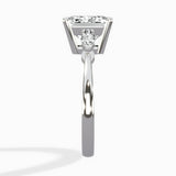 Three Stone Tapered Accent Ring Engagement Ring