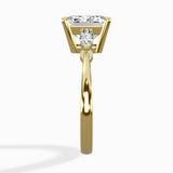 Three Stone Tapered Accent Ring Engagement Ring