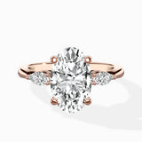 Three Stone Tapered Accent Ring Engagement Ring