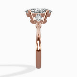 Three Stone Tapered Accent Ring Engagement Ring