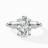 Three Stone Tapered Accent Ring Engagement Ring