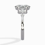 Three Stone Tapered Accent Ring Engagement Ring