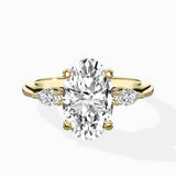 Three Stone Tapered Accent Ring Engagement Ring