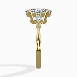Three Stone Tapered Accent Ring Engagement Ring