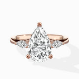 Three Stone Tapered Accent Ring Engagement Ring