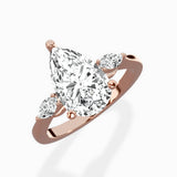 Three Stone Tapered Accent Ring Engagement Ring