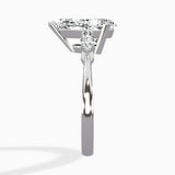 Three Stone Tapered Accent Ring Engagement Ring