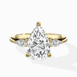 Three Stone Tapered Accent Ring Engagement Ring