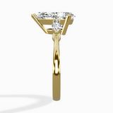 Three Stone Tapered Accent Ring Engagement Ring