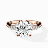 Three Stone Tapered Accent Ring Engagement Ring