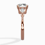 Three Stone Tapered Accent Ring Engagement Ring