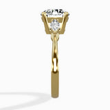 Three Stone Tapered Accent Ring Engagement Ring