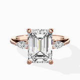 Three Stone Tapered Accent Ring Engagement Ring