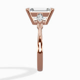 Three Stone Tapered Accent Ring Engagement Ring