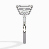 Three Stone Tapered Accent Ring Engagement Ring