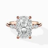 Three Stone Tapered Accent Ring Engagement Ring