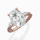 Three Stone Tapered Accent Ring Engagement Ring