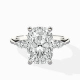 Three Stone Tapered Accent Ring Engagement Ring