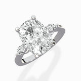 Three Stone Tapered Accent Ring Engagement Ring