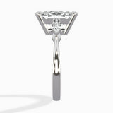 Three Stone Tapered Accent Ring Engagement Ring