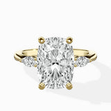 Three Stone Tapered Accent Ring Engagement Ring